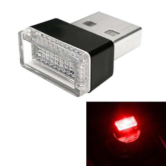 Universal PC Car USB LED Atmosphere Lights Emergency Lighting Decorative Lamp Red Light