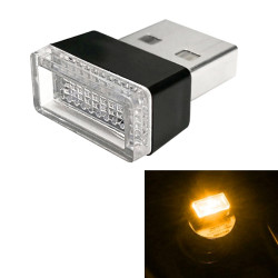 Universal PC Car USB LED Atmosphere Lights Emergency Lighting Decorative Lamp Yellow Light