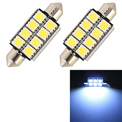 10 PCS 41mm DC12V 2W 7000K 80LM 8LEDs SMD 5050 Car Reading Lamp White Light