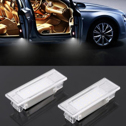 2 PCS LED Car DC 12V 1 5W 6000K 100LM Door Lights 18LEDs SMD 3014 Lamps for BMW F10 White Light
