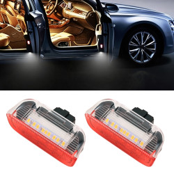 2 PCS LED Car DC 12V 1 6W Door Lights Lamps 18LEDs SMD 3528 Lamps for Volkswagen Golf 5 6 White Light Red Light