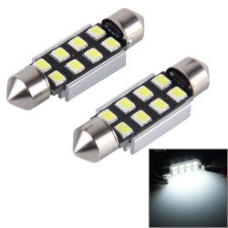 2 PCS 36mm Festoon 3W 300LM White Light 8 LED 3528 SMD Canbus Error Free Car Reading Lamps DC 12