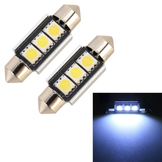 10 PCS 36mm DC12V 1 7W 7000K 70LM 3LEDs SMD 5050 Car Reading Lamp White Light