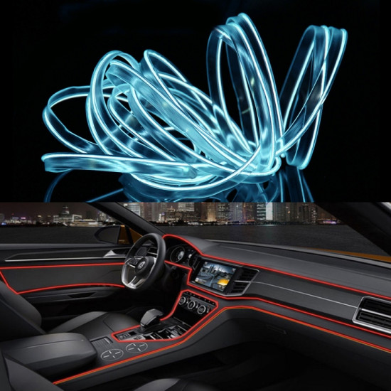 3m Cold Light Flexible LED Strip Light For Car Decoration Ice Blue Light