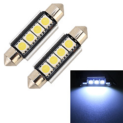10 PCS 41mm DC12V 1 7W 7000K 70LM 4LEDs SMD 5050 Car Reading Lamp White Light