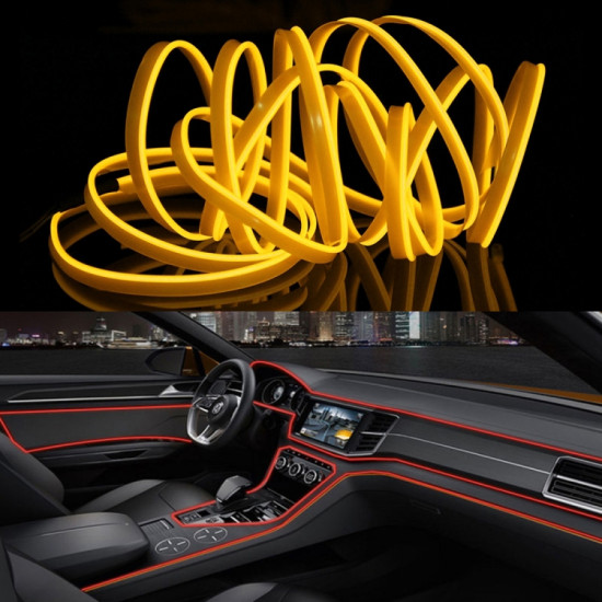 3m Cold Light Flexible LED Strip Light For Car Decoration Yellow Light