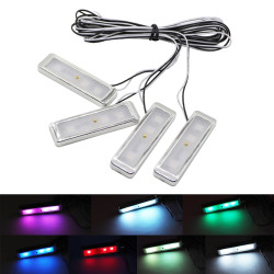 4 PCS Universal Car Colorful LED Inner Handle Light Atmosphere Lights Decorative Lamp DC12V 0 5W Cable Length 70cm Colour