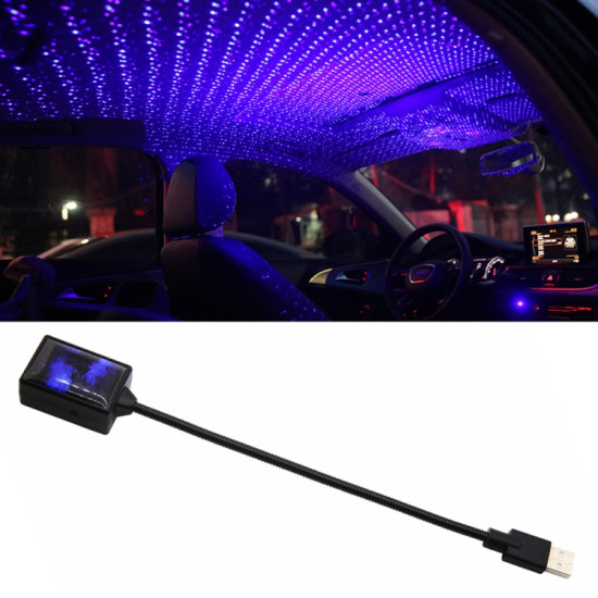 5V 0 1W IPX4 Car Rotating Star Lights Starry Sky Atmosphere Lamp Blue Light