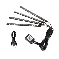 4 in 1 Universal Car USB 8 color APP Control LED Atmosphere Light Decorative Lamp with 12LEDs Lamps Cable Length 1 5m