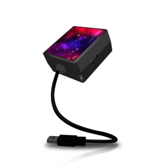 C208 5V 0 1W IPX4 USB Car Rotating Star Lights Red Blue Starry Sky Atmosphere Lamp