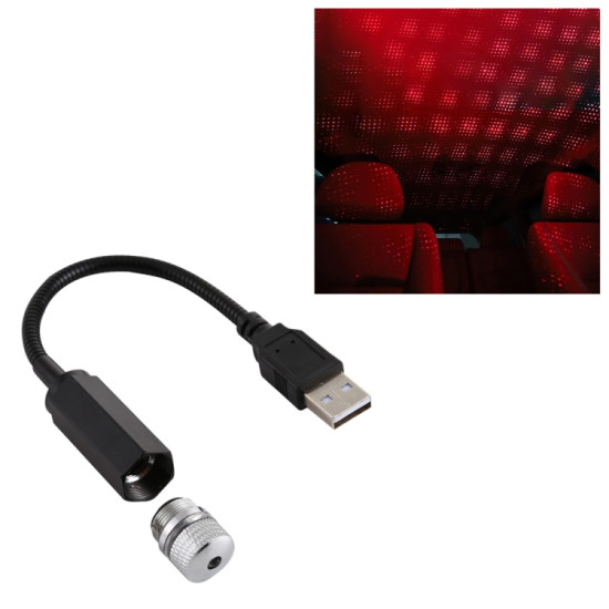 USB Interface Household and Car 360 degree Bending Atmosphere Light Light Color Red