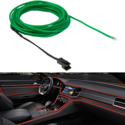 Waterproof Round Flexible Car Strip Light with Driver for Car Decoration Length 5m Green