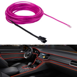 Waterproof Round Flexible Car Strip Light with Driver for Car Decoration Length 5m Purple