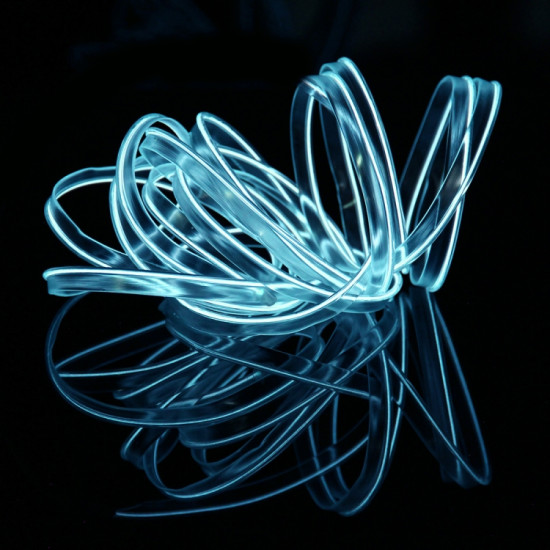 Waterproof Flat Flexible Car Strip Light with Driver for Car Decoration Length 5m Ice Blue Light
