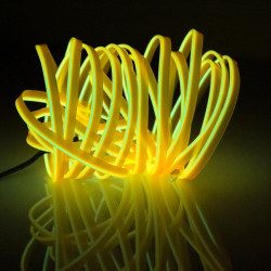 EL Cold Yellow Light Waterproof Flat Flexible Car Strip Light with Driver for Car Decoration Length 5m Orange