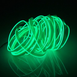 EL Cold Green Light Waterproof Flat Flexible Car Strip Light with Driver for Car Decoration Length 5m Green