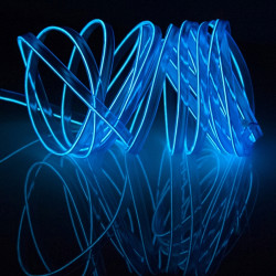 EL Cold Blue Light Waterproof Flat Flexible Car Strip Light with Driver for Car Decoration Length 5m Blue