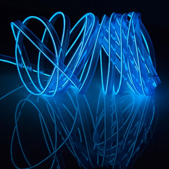 EL Cold Blue Light Waterproof Flat Flexible Car Strip Light with Driver for Car Decoration Length 5m Blue