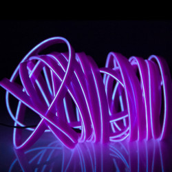 EL Cold Purple Light Waterproof Flat Flexible Car Strip Light with Driver for Car Decoration Length 5m Purple