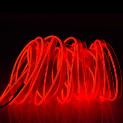 EL Cold Red Light Waterproof Flat Flexible Car Strip Light with Driver for Car Decoration Length 5m Red