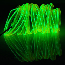 EL Cold Fluorescent Green Light Waterproof Flat Flexible Car Strip Light with Driver for Car Decoration Length 5m Light Green