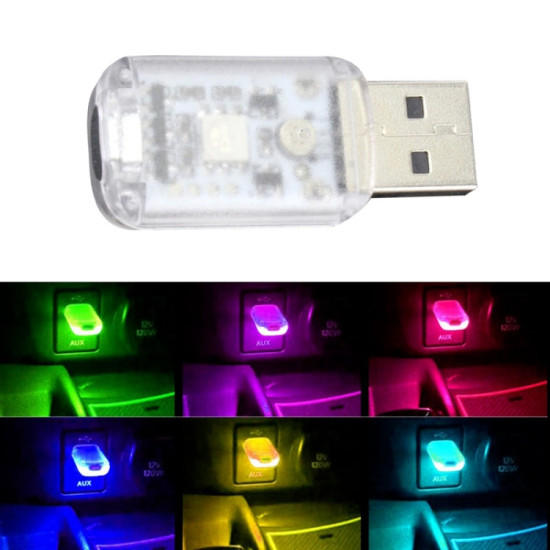 USB Car Internal Atmosphere Light K6 Sound Control Single Lamp