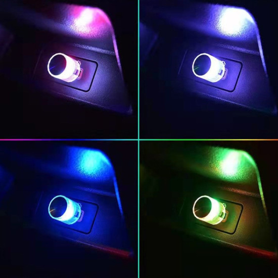 Car Decorative USB Universal LED Atmosphere Lamp Color Colorful Flash