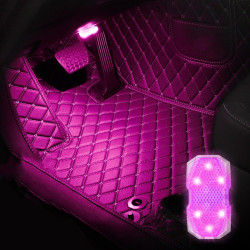 Car Colorful Voice activated Reading Touch Atmosphere Light Style Touch Type Pink Purple