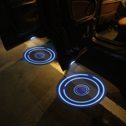 LED Infrared Induction Car Door Welcome Light Night Projection Ambient Light Specification Energy Circle Blue 1 Pair Box