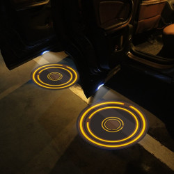 LED Infrared Induction Car Door Welcome Light Night Projection Ambient Light Specification Energy Circle Yellow 1 Pair Box