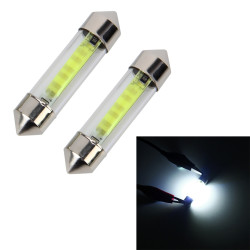 10 PCS 39mm 1W 6000K White Light Car Dome Lamp License LED Reading Light DC 12V