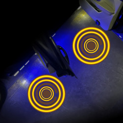 LED Infrared Induction Car Door Welcome Light Night Projection Ambient Light Specification Modern Circle Yellow 1 Pair Box