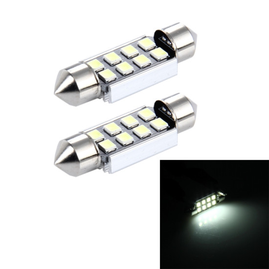 2 PCS 3W 200 LM 6000K 36MM 8 SMD 2835 LEDs Bicuspid Port Decoding Car Dome Lamp LED Reading Light DC 12V White Light