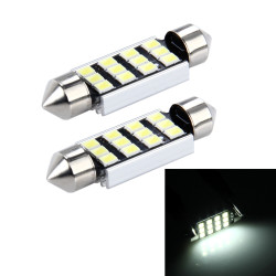 2 PCS 3 5W 250 LM 6000K 39MM 12 SMD 2835 LEDs Bicuspid Port Decoding Car Dome Lamp LED Reading Light DC 12V White Light