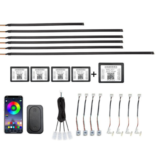 18 in 1 Car Hidden Acrylic LED Colorful Decorative Atmosphere Light Strip