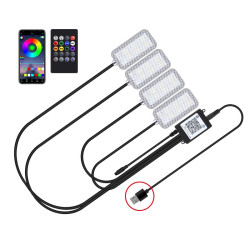Eight Color LED Voice Control Car Music Rhythm Atmosphere Light Specification 5V USB APP Remote Control