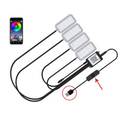 Eight Color LED Voice Control Car Music Rhythm Atmosphere Light Specification 5V USB With Switch APP