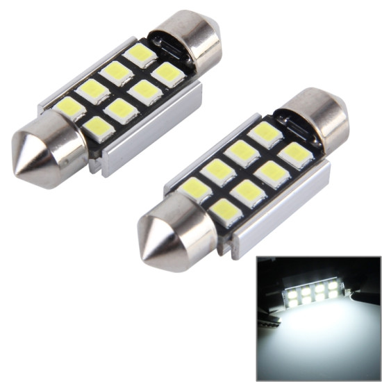 2 PCS 41mm Festoon 3W 300LM White Light 8 LED 3528 SMD Canbus Error Free Car Reading Lamps DC 12