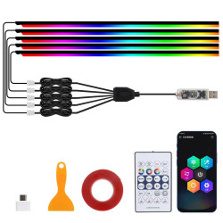 3 Control App Remote Control Colorful Car Interior Ambient Lighting Modified LED Acrylic USB Car Ambient Lighting Spec 110cm x 5 5 In 1