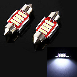 2 PCS 2W 100 LM 6000K 31MM 4 SMD 7020 LEDs Bicuspid Port Decoding Car Dome Lamp LED Reading Light DC 12V White Light