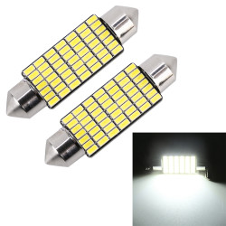 2 PCS 41mm DC12V 1 2W 6000K 80LM 49LEDs SMD 3014 Car License Plate Light Dome Light with Decoder
