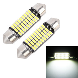 2 PCS 36mm DC12V 1 5W 6000K 100LM 27LEDs SMD 3014 Car License Plate Light Dome Light