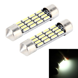 2 PCS 2W 100 LM 6000K 36MM Bicuspid Port Car Dome Lamp LED Reading Light with 16 SMD 4014 LED Lamps DC 12V White Light
