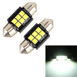 2 PCS 31mm DC12V 2 5W 6000K 170LM 6LEDs SMD 3030 Car Reading Lamp Dome Light