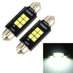 2 PCS 41mm DC12V 2 5W 6000K 170LM 6LEDs SMD 3030 Car Reading Lamp Dome Light