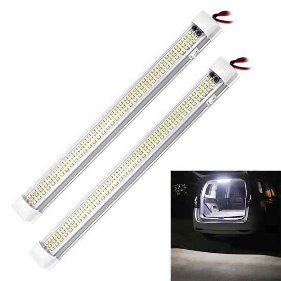 2 PCS ZS 3333 Side Switch Type 12 80V High Bright 108LEDs Car Dome Light Cabin Light Bar