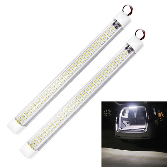 2 PCS ZS 3333 Top Switch Type 12 80V High Bright 108LEDs Car Dome Light Cabin Light Bar