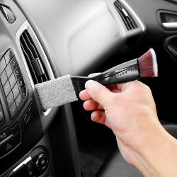 Car Air-Conditioned Air Outlet Cleaning Brush Car Interior Cleaning Tool Dust Soft Hair Brush(Black)