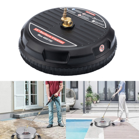 Round Floor Scrubber High Pressure Cleaner, Size: 15 inch Plastic+2 Shots