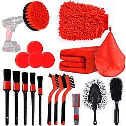 19 in 1 Car Wash Cleaning Brush Electric Drill Brush Head Cleaning Brush Tire Cleaning Brush